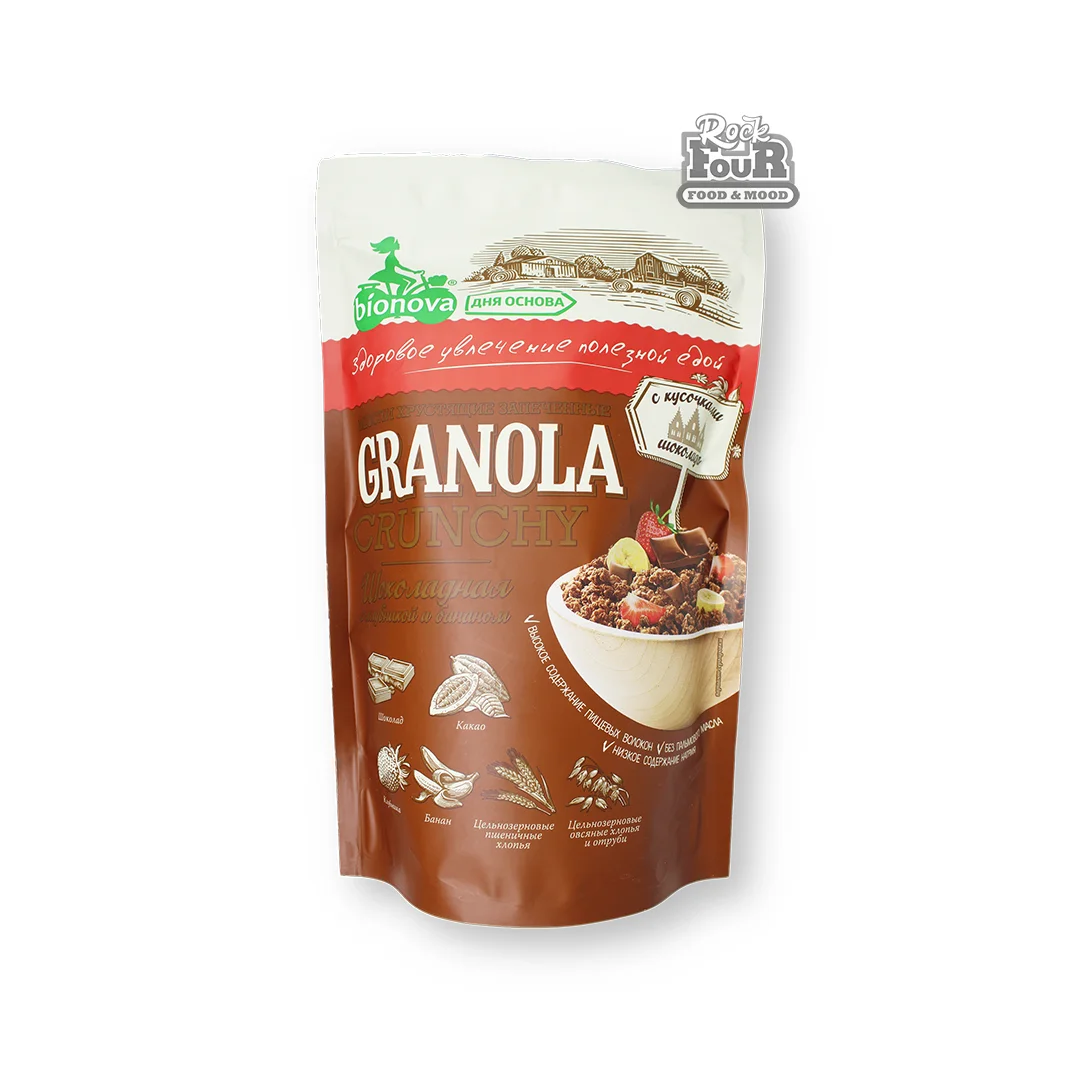 Muesli "Bionova" with chocolate, banana and strawberry 400g